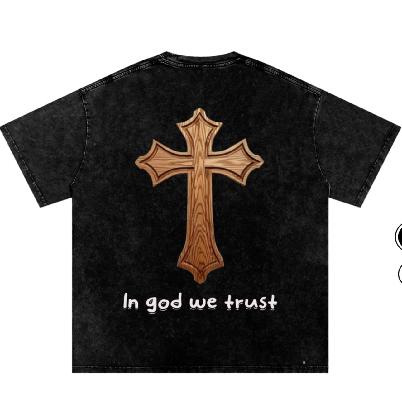 Wooden cross In god we trust shirt